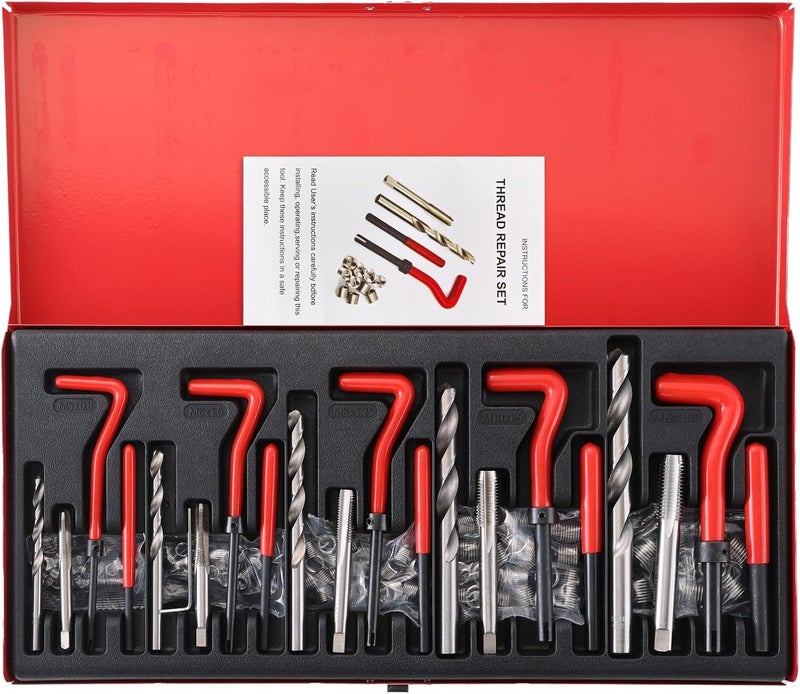 Acymner 131PCS Metric Thread Repair Kit | HSS Drill Helicoil Set for M5 M6 M8 M10 M12 | Premium Automotive Engine Repair Tools - Image 1